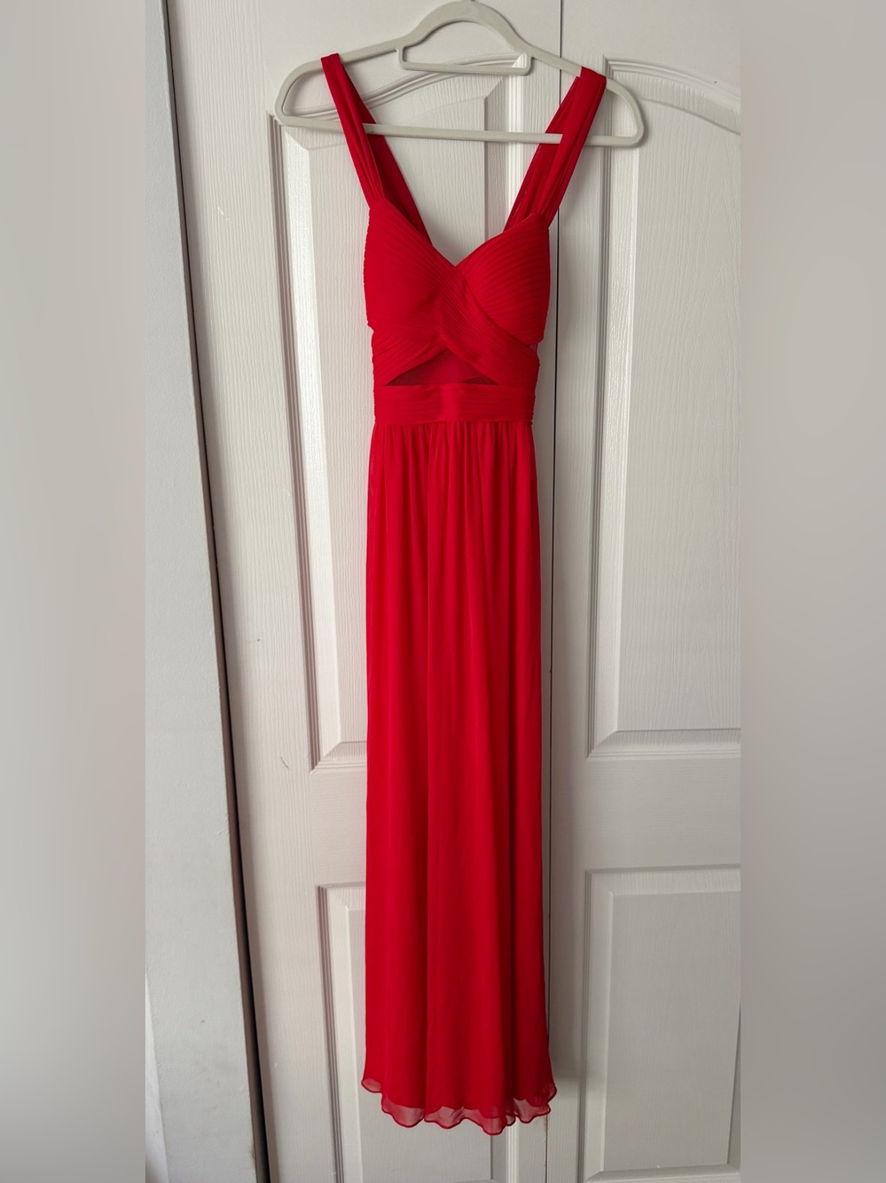 Cache Red Maxi Dress with Twist Bodice
